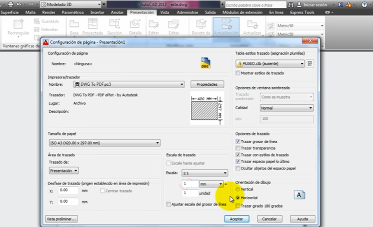 escalar presentacion autocad