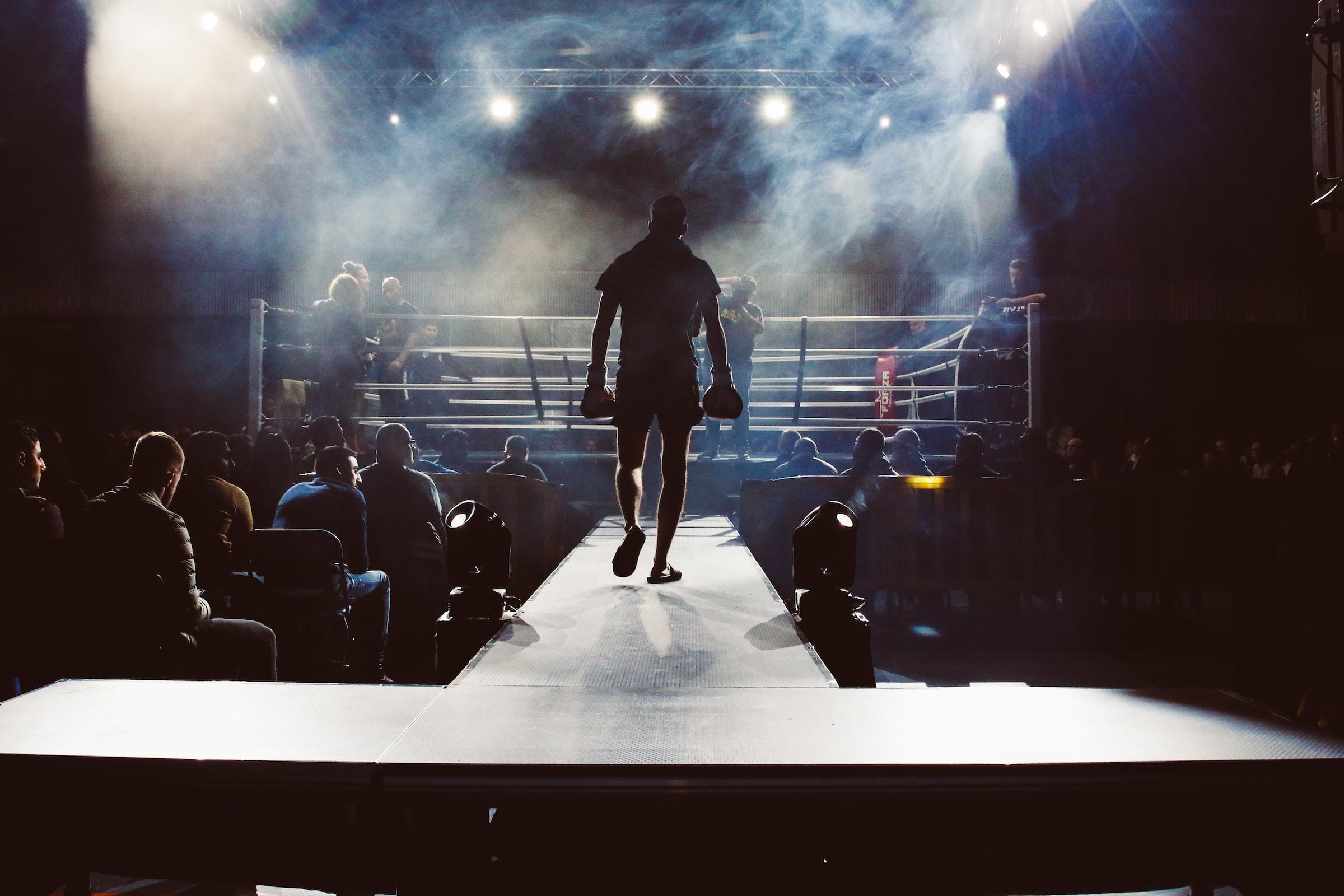 boxeador en el ring