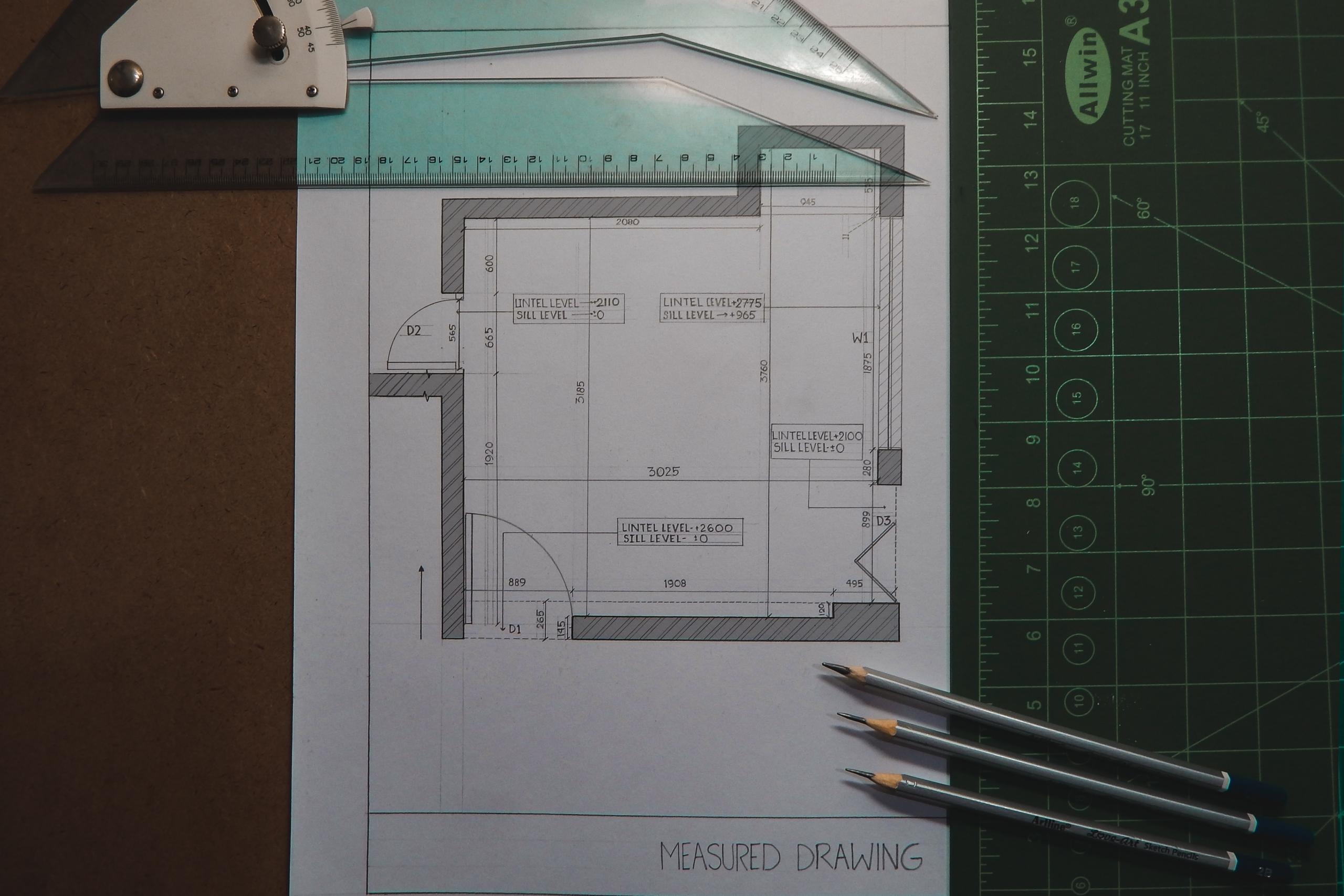 plano de edificios en papel