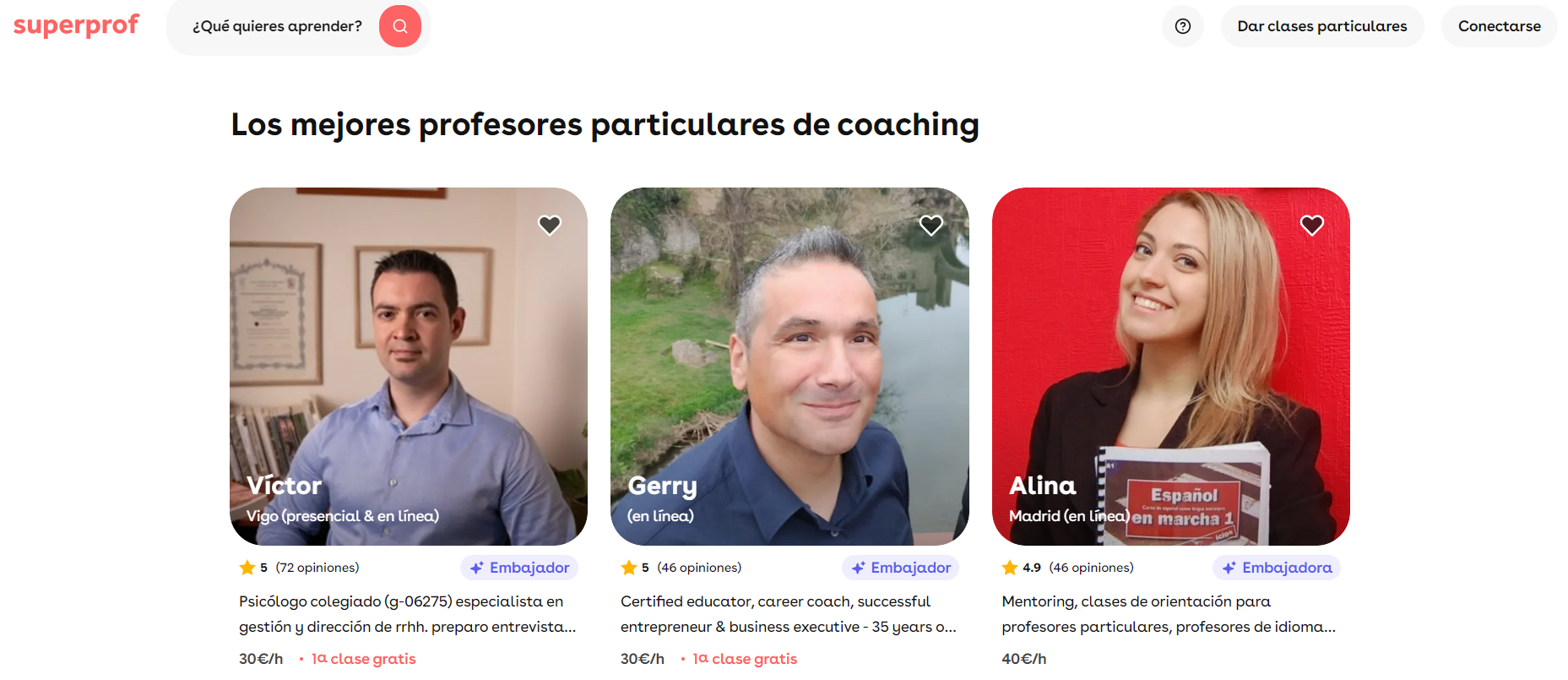 Web de Superprof.