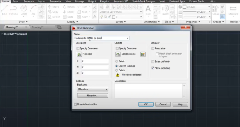 como crear un bloque en autocad