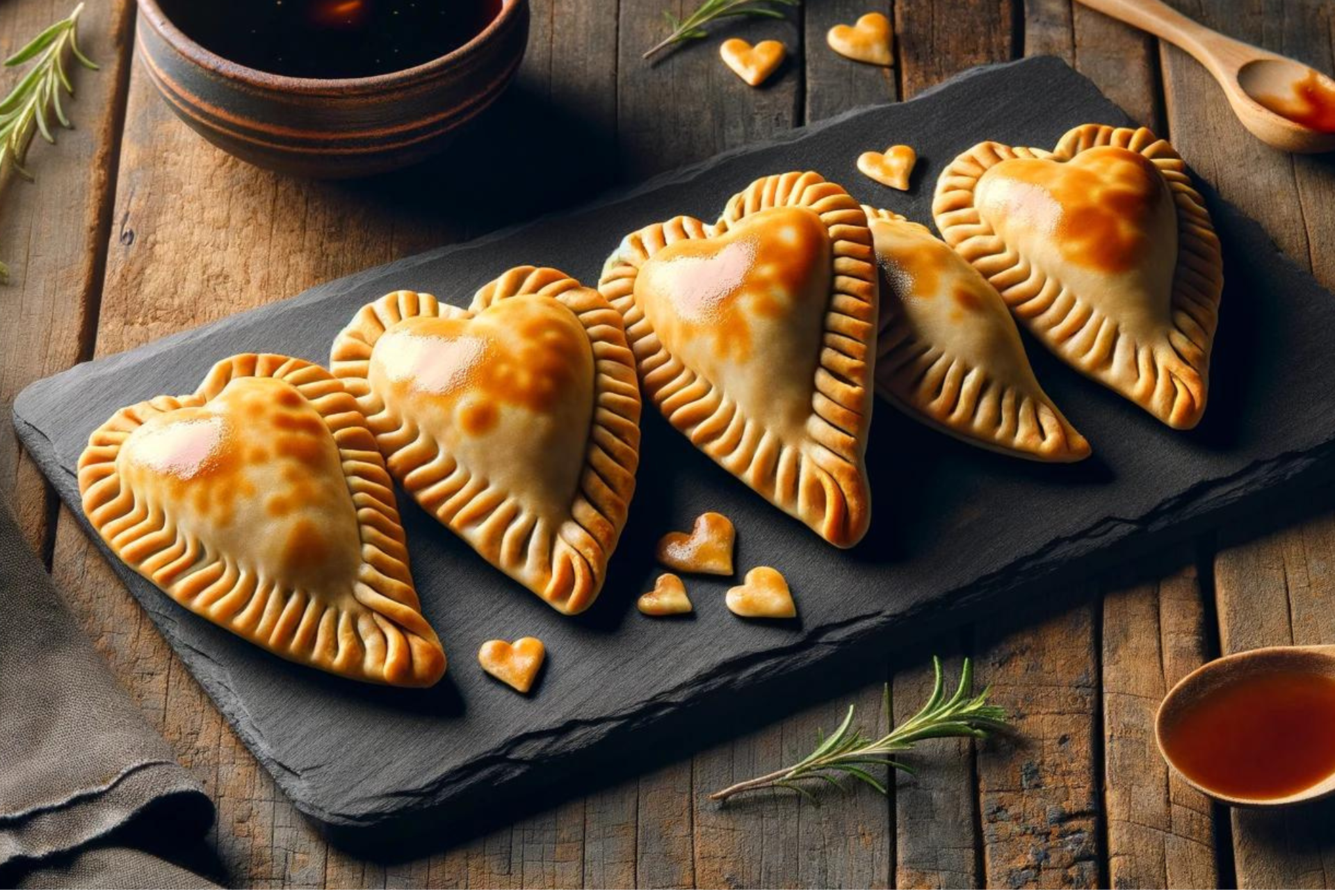 empanadas con forma de corazón