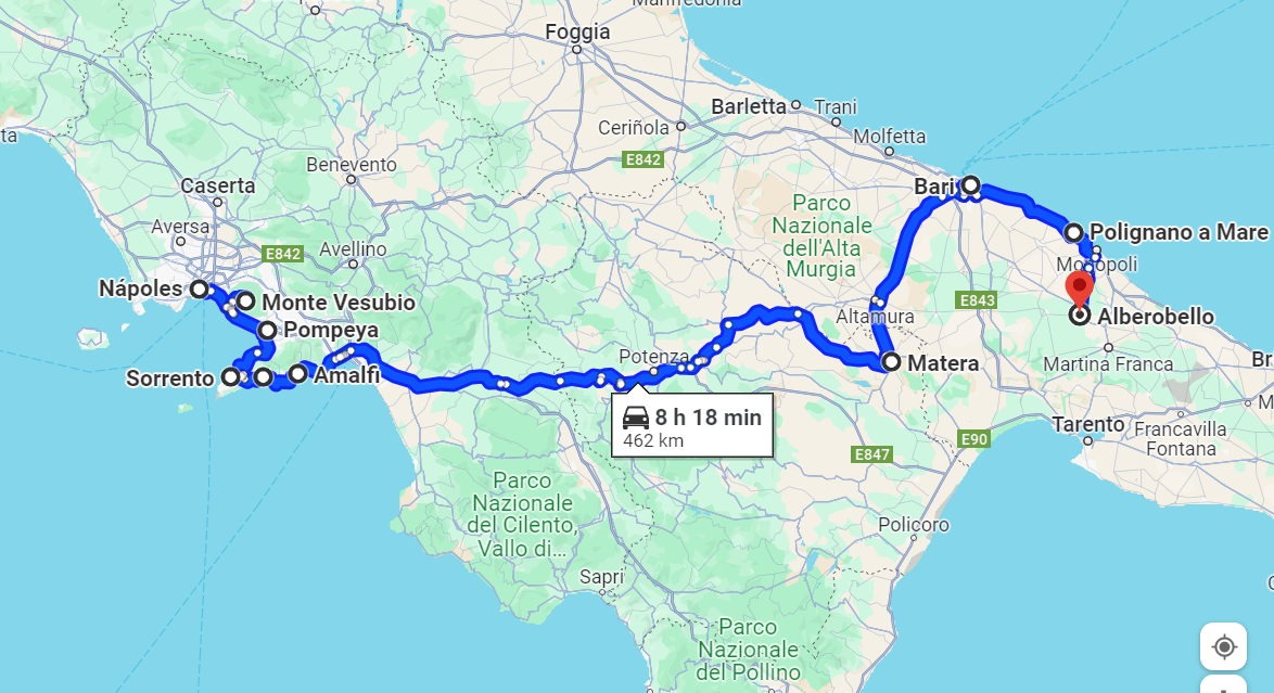 ruta en coche por italia costa amalfitana