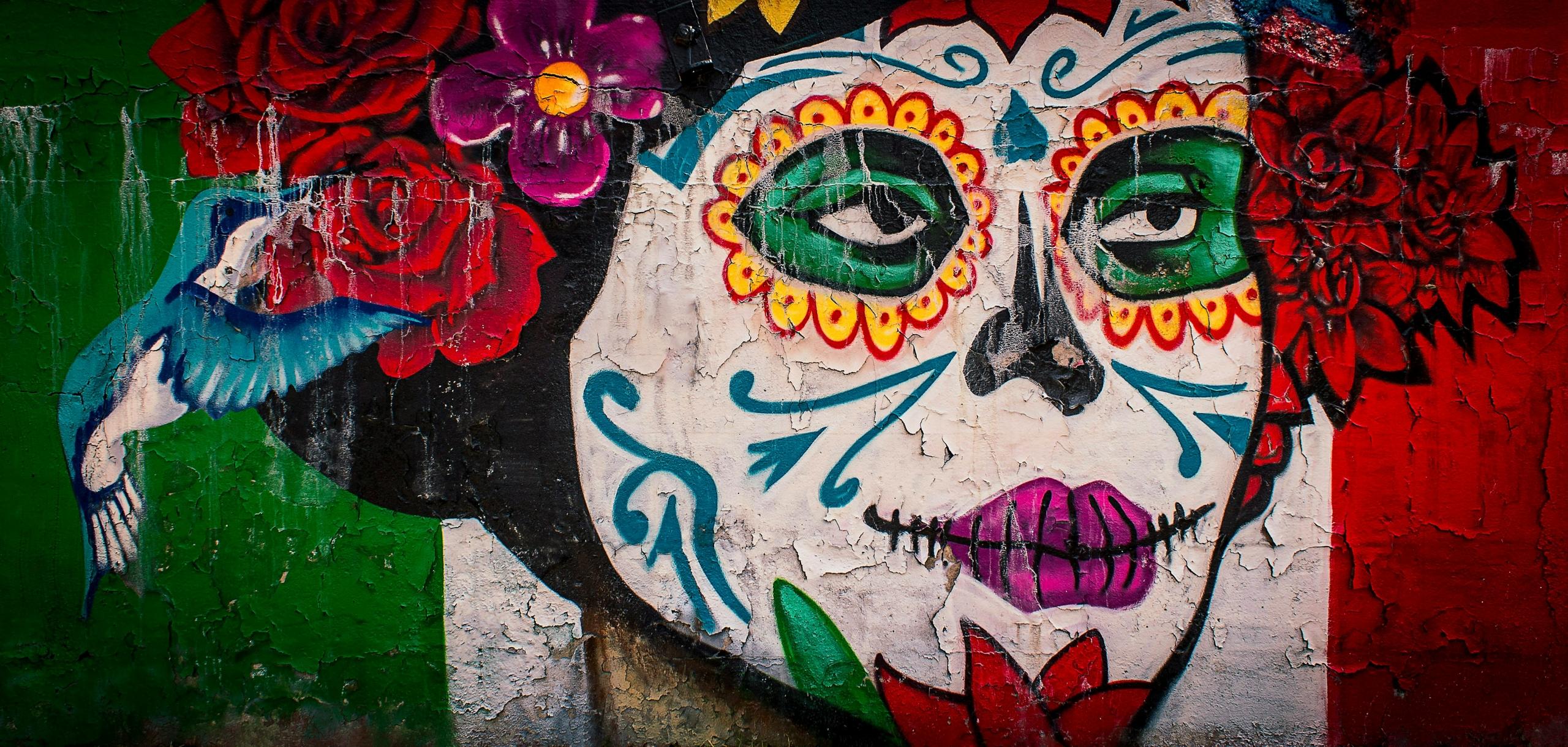 mural de una catrina mexicana