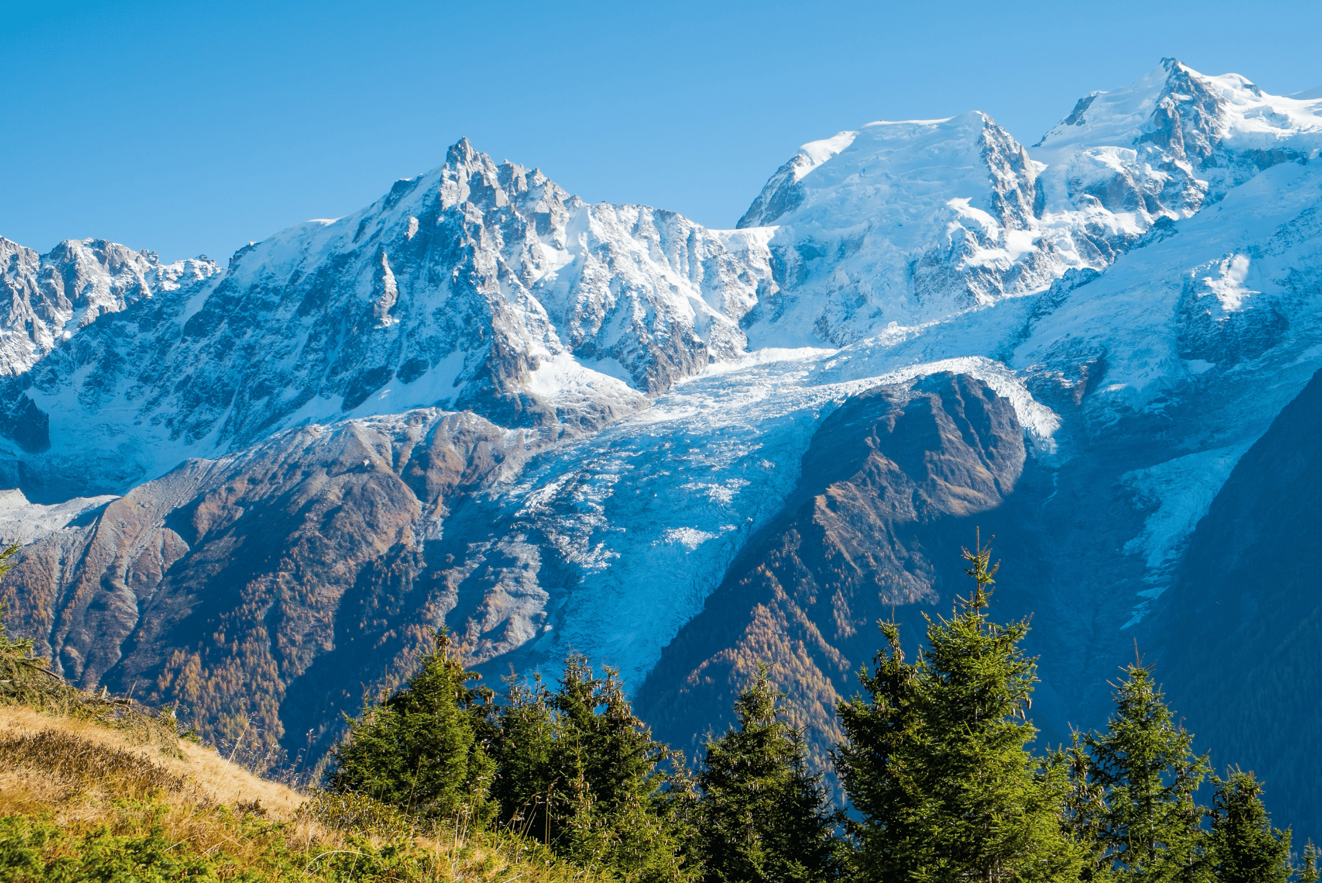vista del glaciar en mont blanc