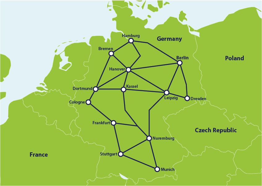mapa trenes alemania