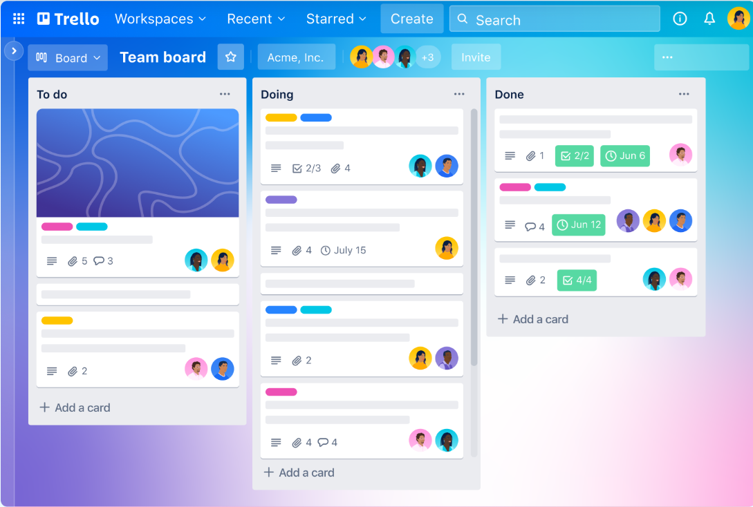 interfaz de una aplicación de gestión de proyectos trello con detalles de tareas y lista de comprobación.