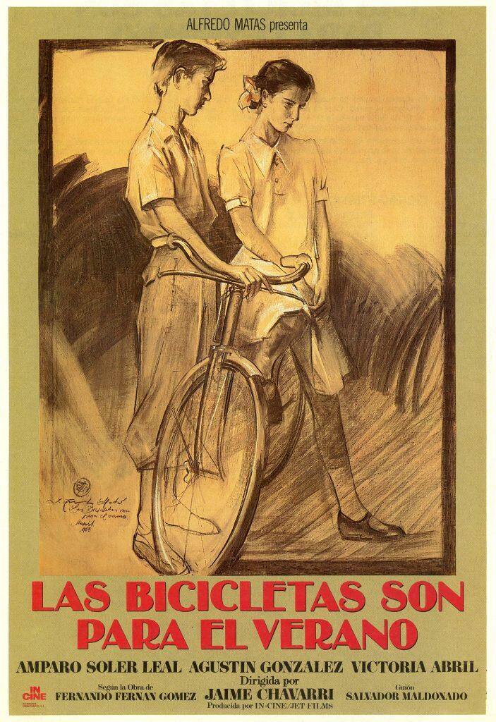 Cartel de la pelicula española sobre la guerra civil las bicicletas son para el verano
