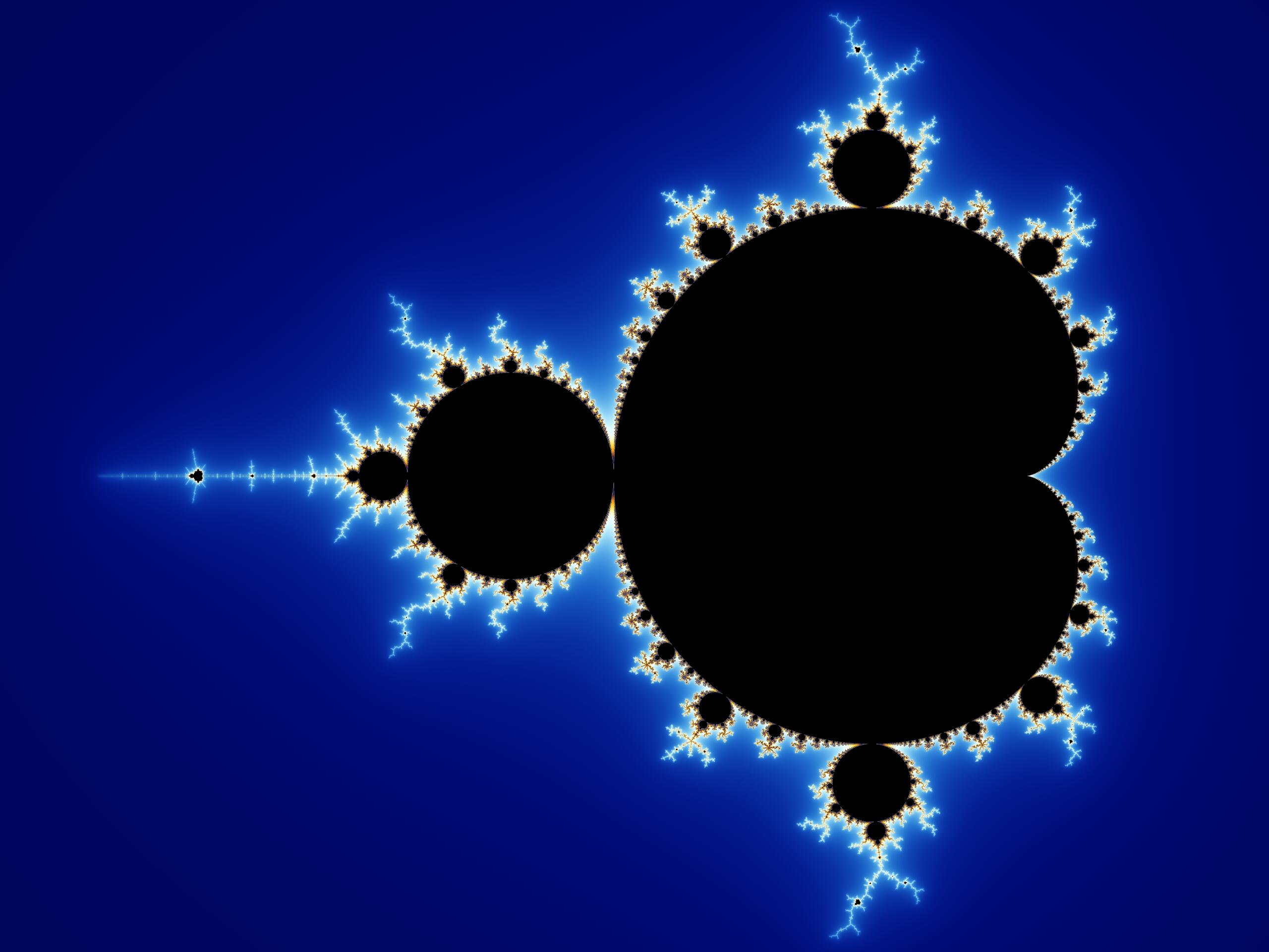El conjunto de Mandelbrot dentro de un entorno de coloración continua.
