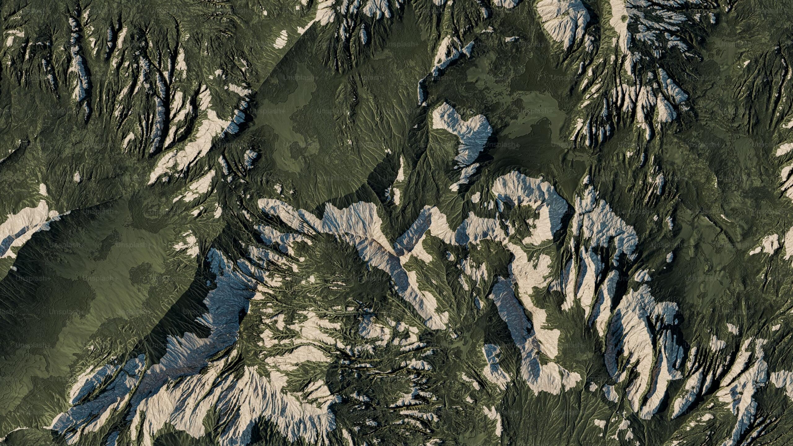 Vista satelital de montañas