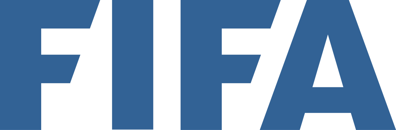 El texto «FIFA» en azul, en negrita y mayúsculas sobre un fondo negro, transmite un tono moderno y profesional.