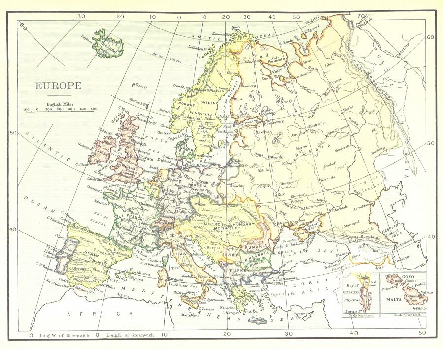 Euroopan kartta.