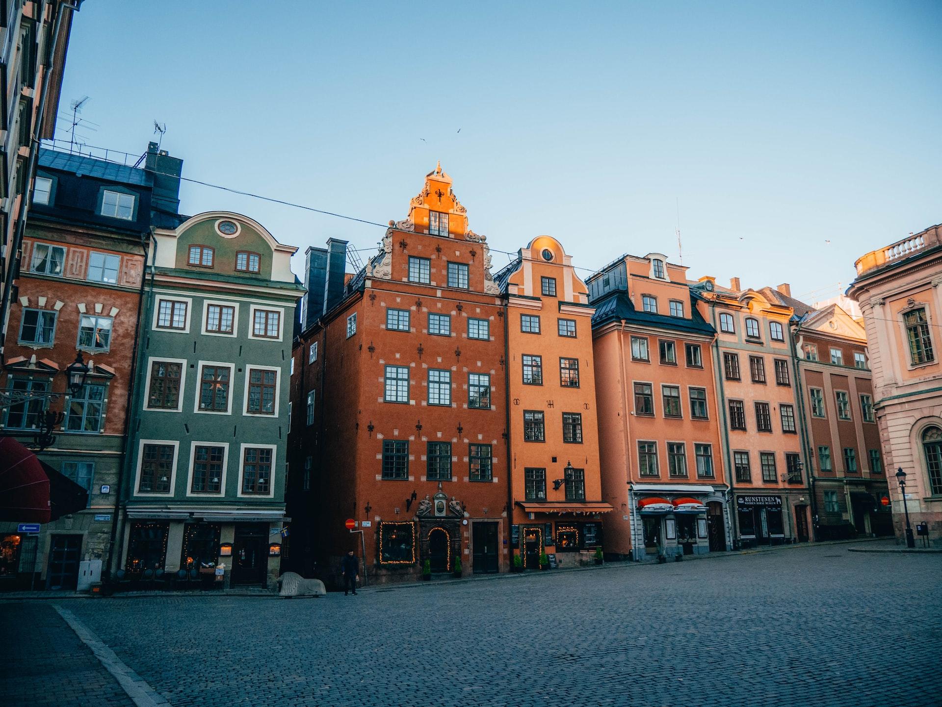 Vanhoja rakennuksia Tukholman vanhassa kaupungissa