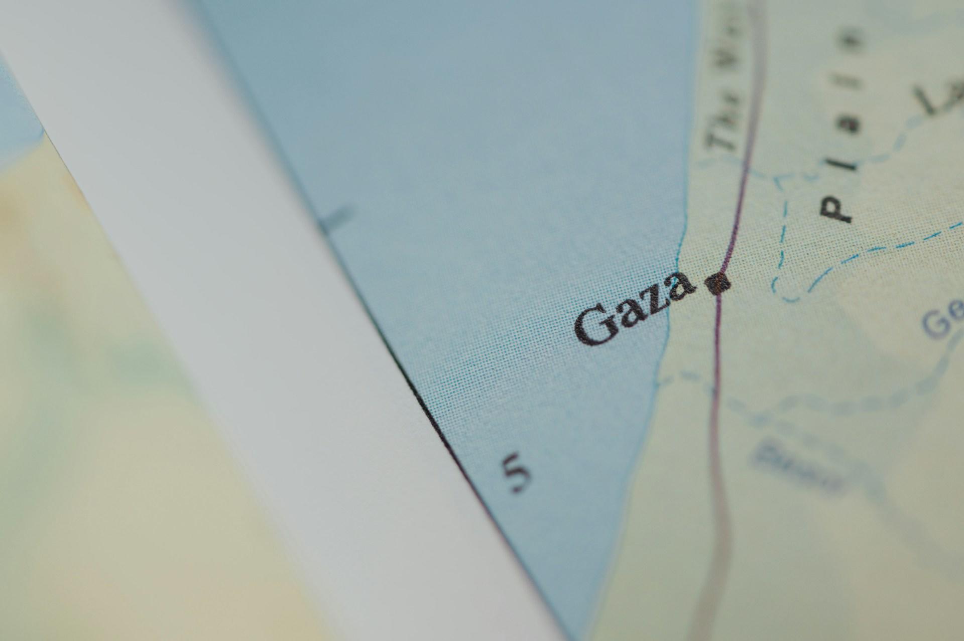 Gaza merkittynä kartalle