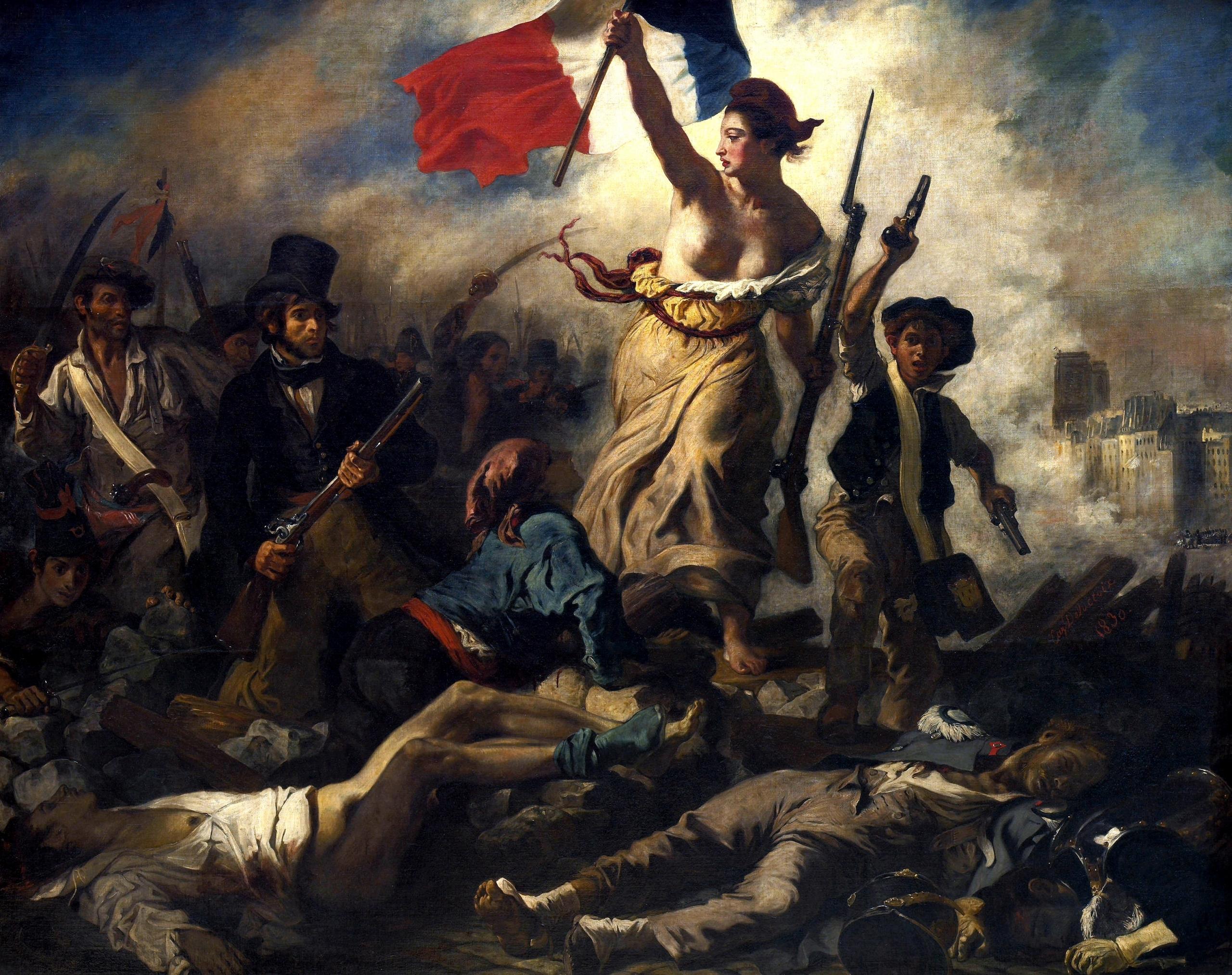 Eugène Delacroix'n maalaus Vapaus johtaa kansaa