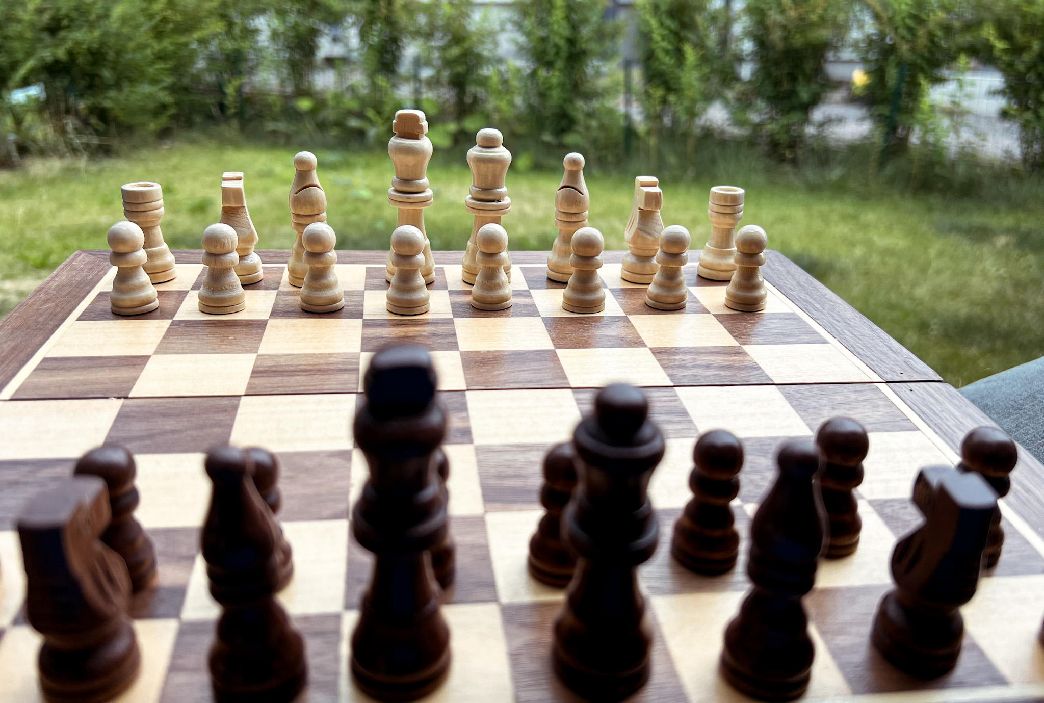 Shakkilauta takapihalla