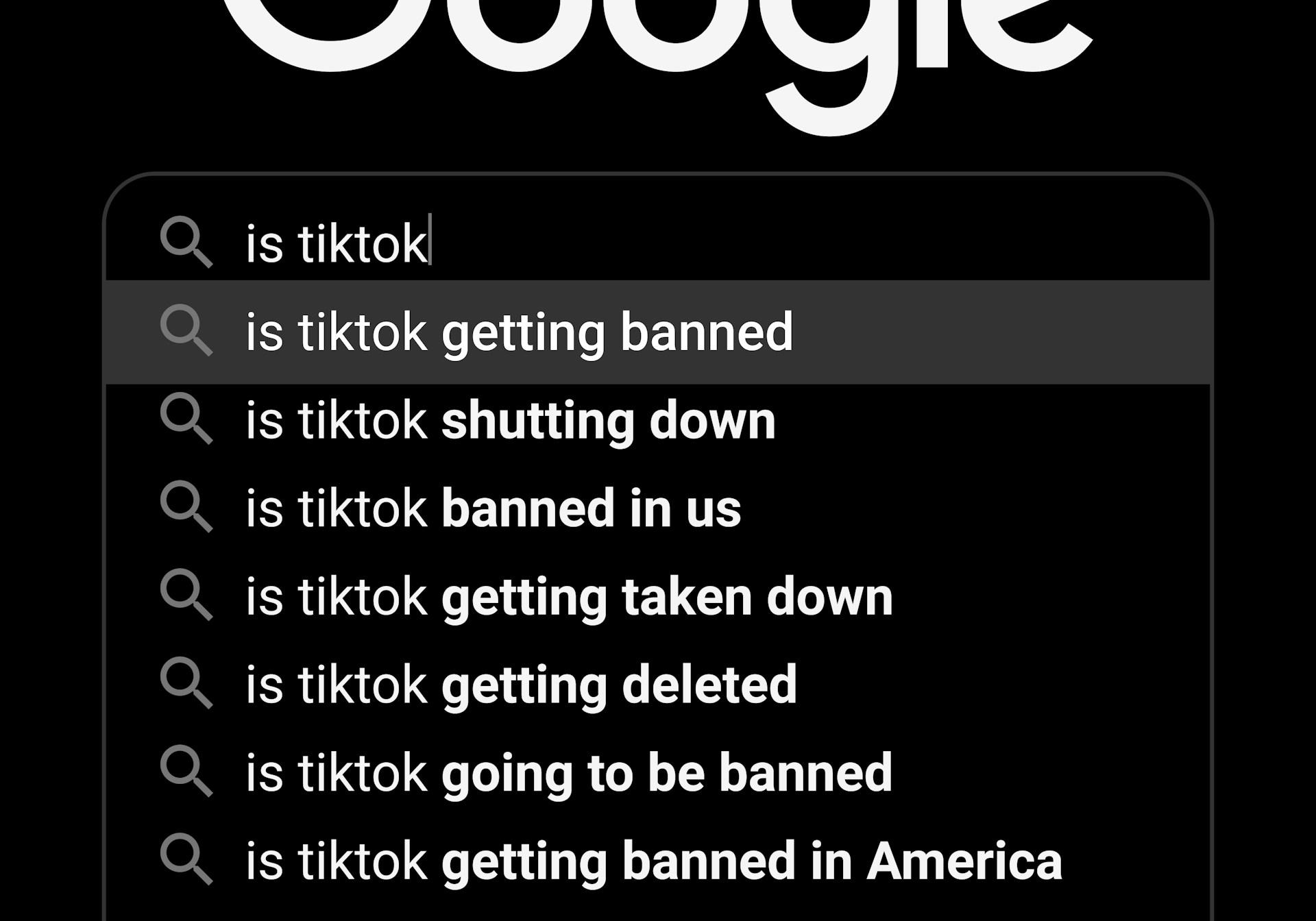 Google-haku mustalla taustalla