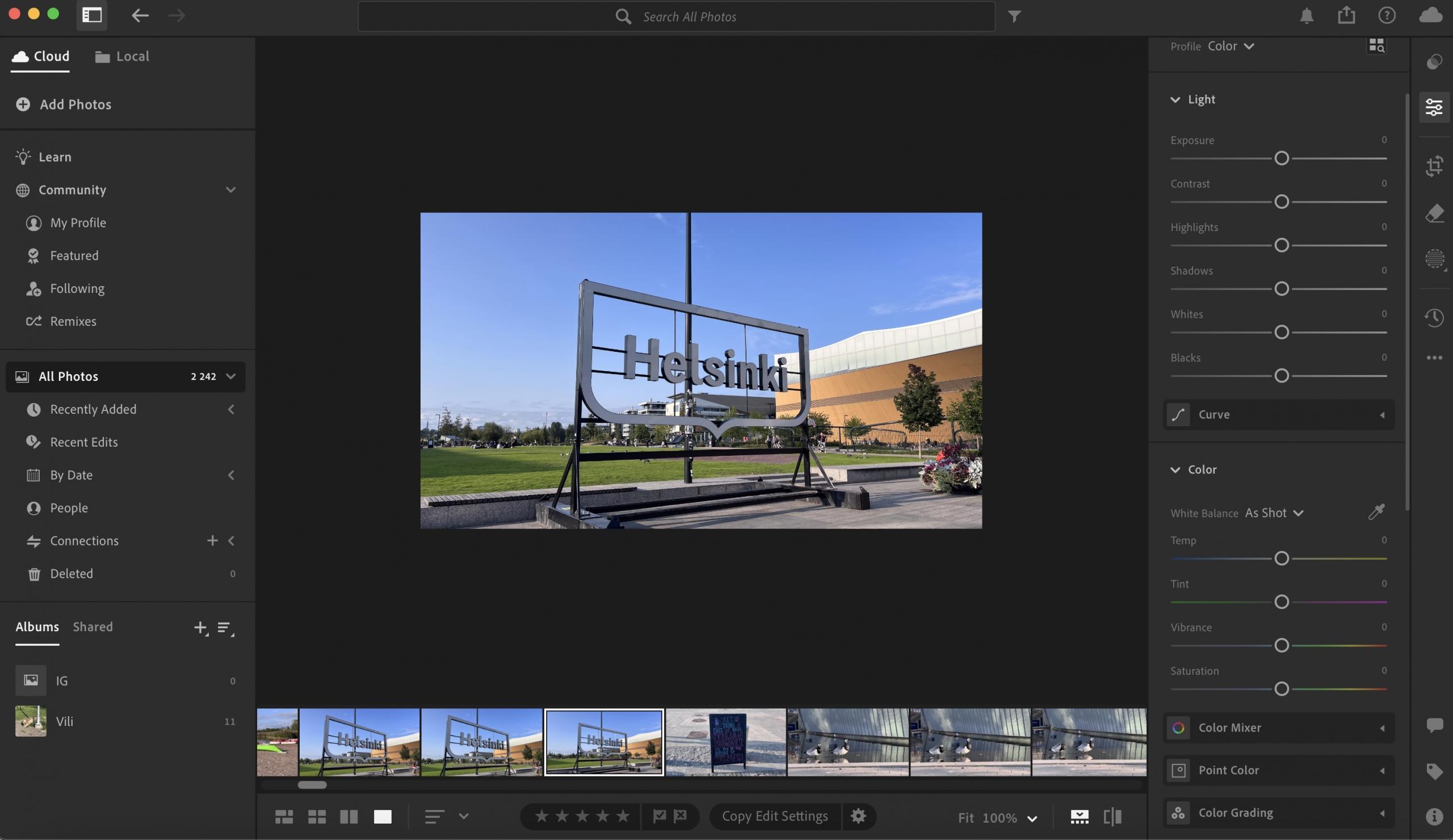 Lightroom kuvankäsittelyohjelma