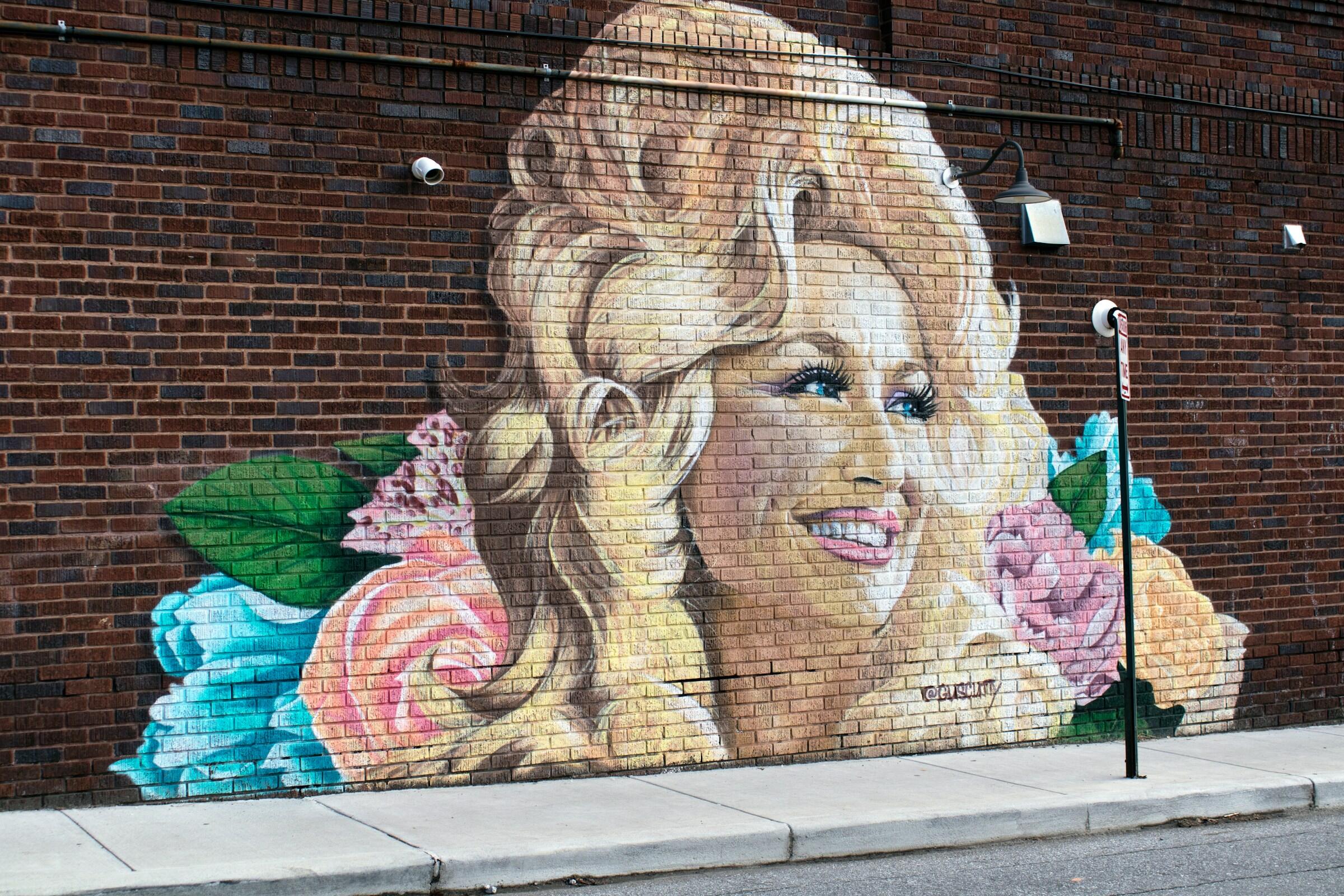 Seinämaalaus Dolly Partonista