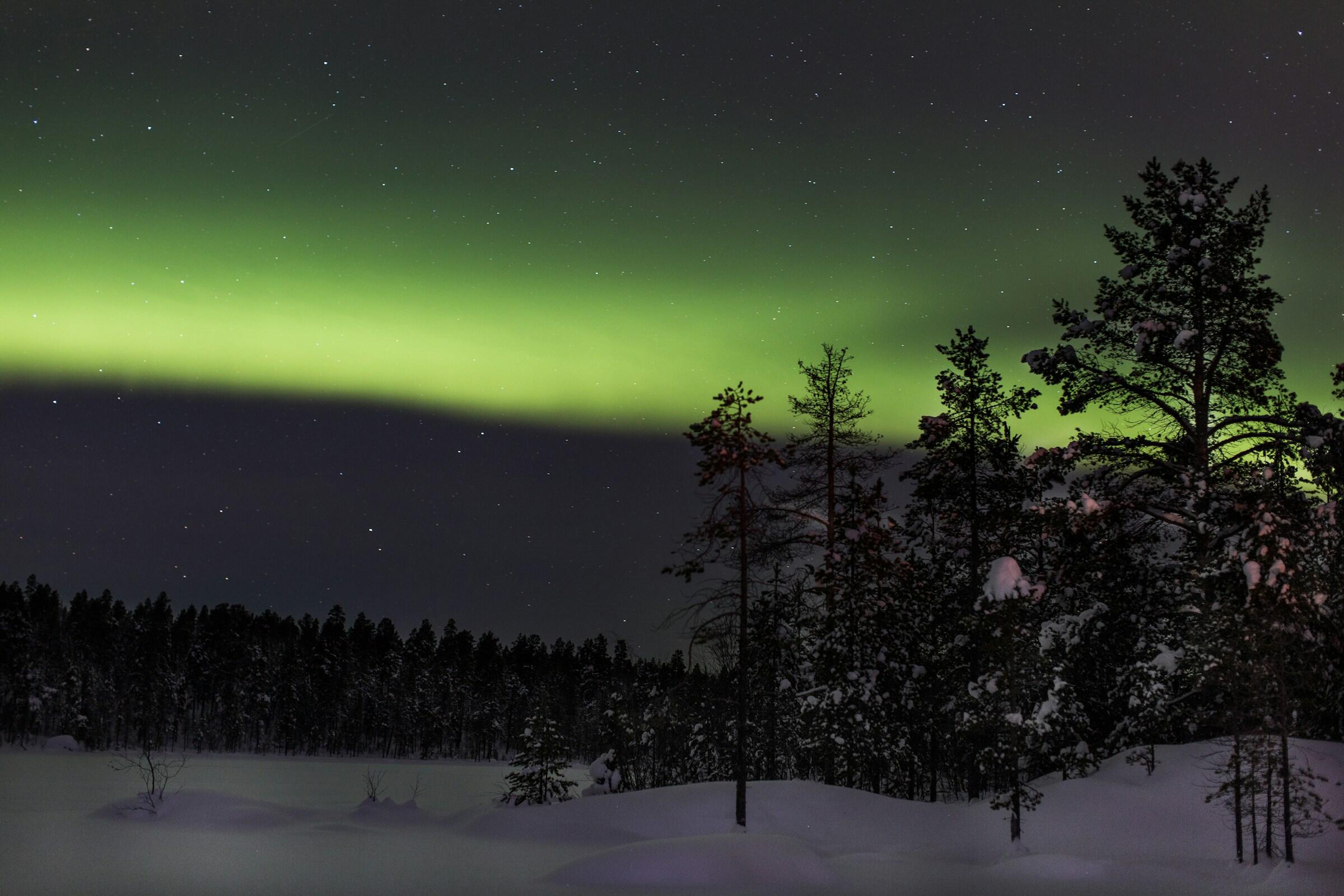Vihreät revontulet Ivalossa