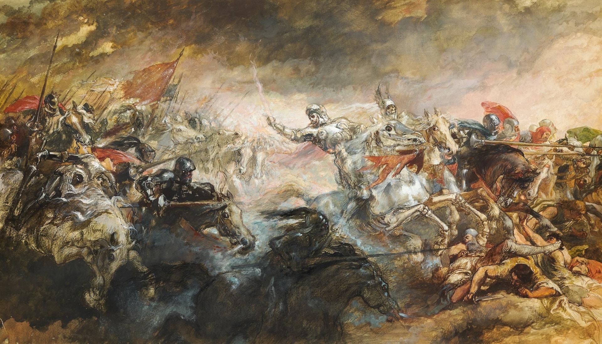 Schilderij van veldslag