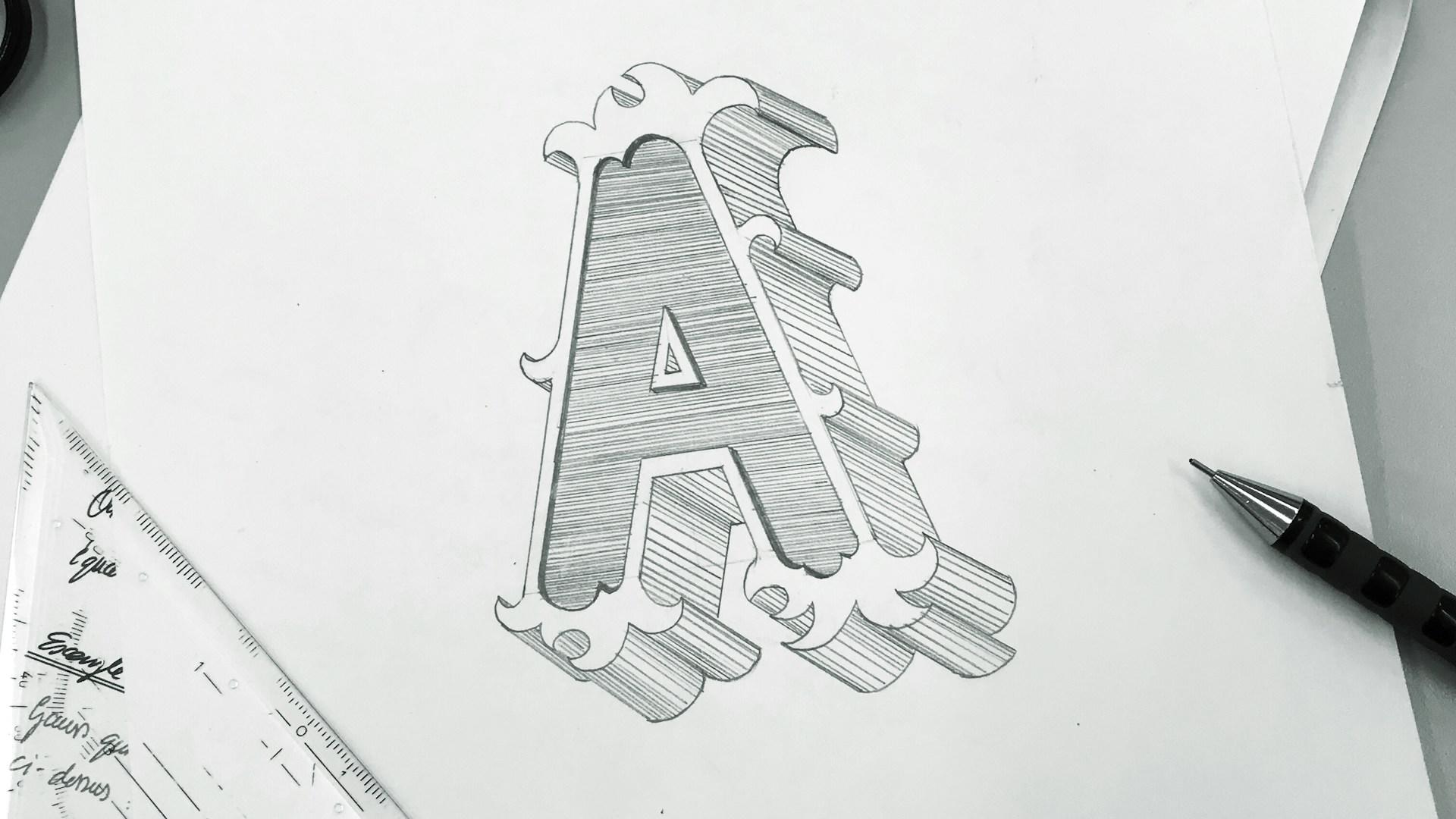 Letter in 3D tekening