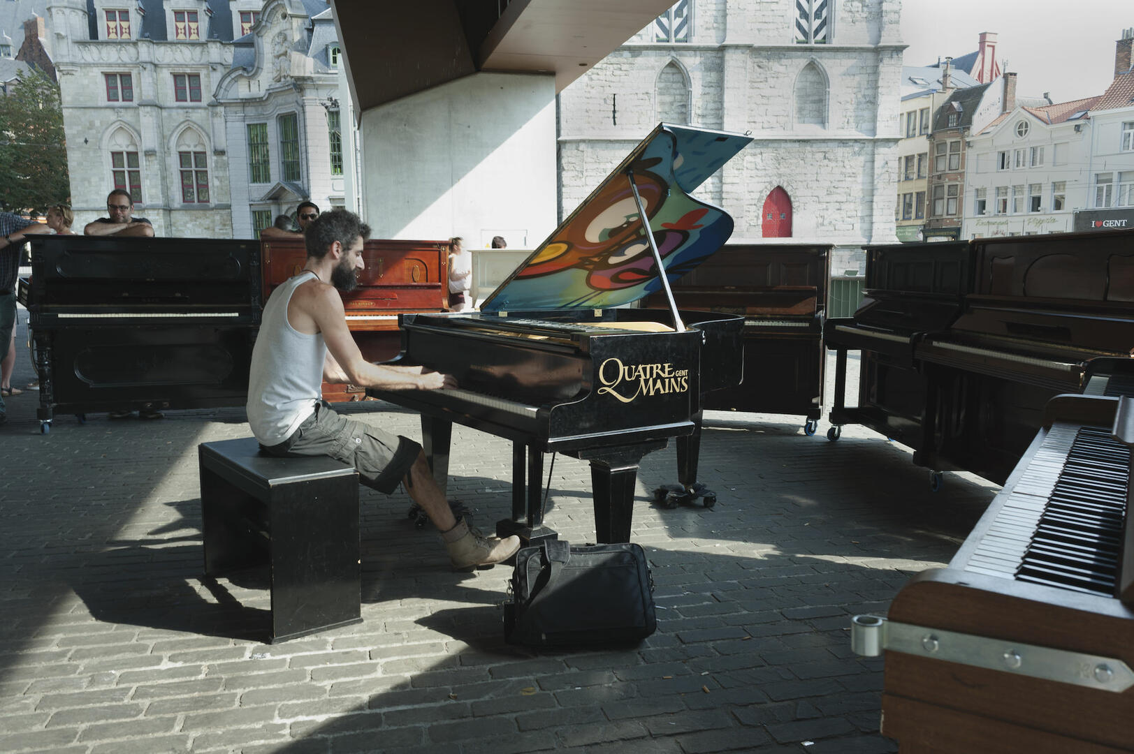 Piano spelen in openbare ruimte in Gent