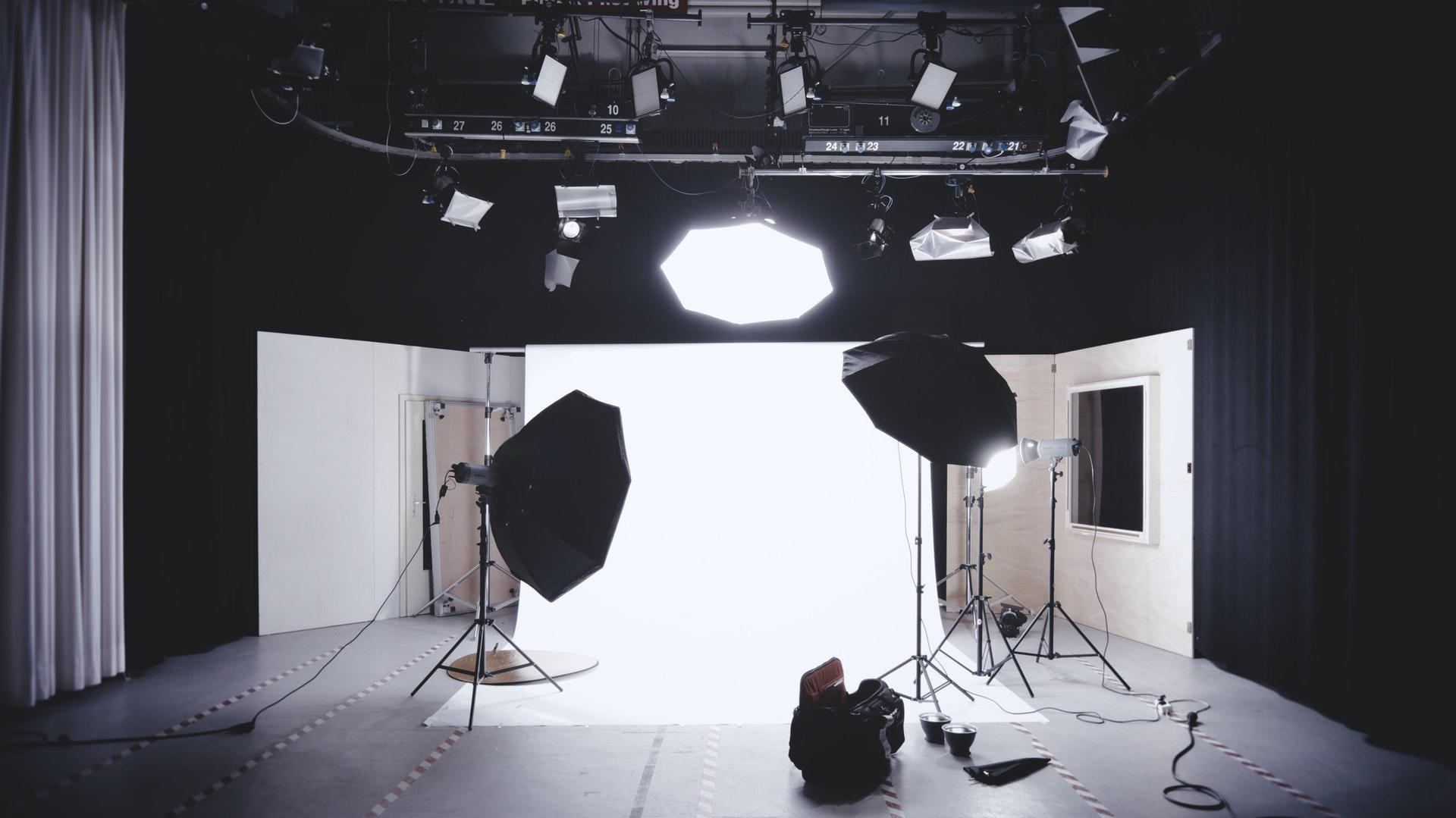 Fotostudio met belichting