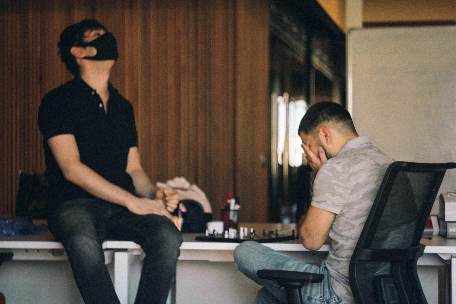 Winnaar en verliezer van een schaakspel