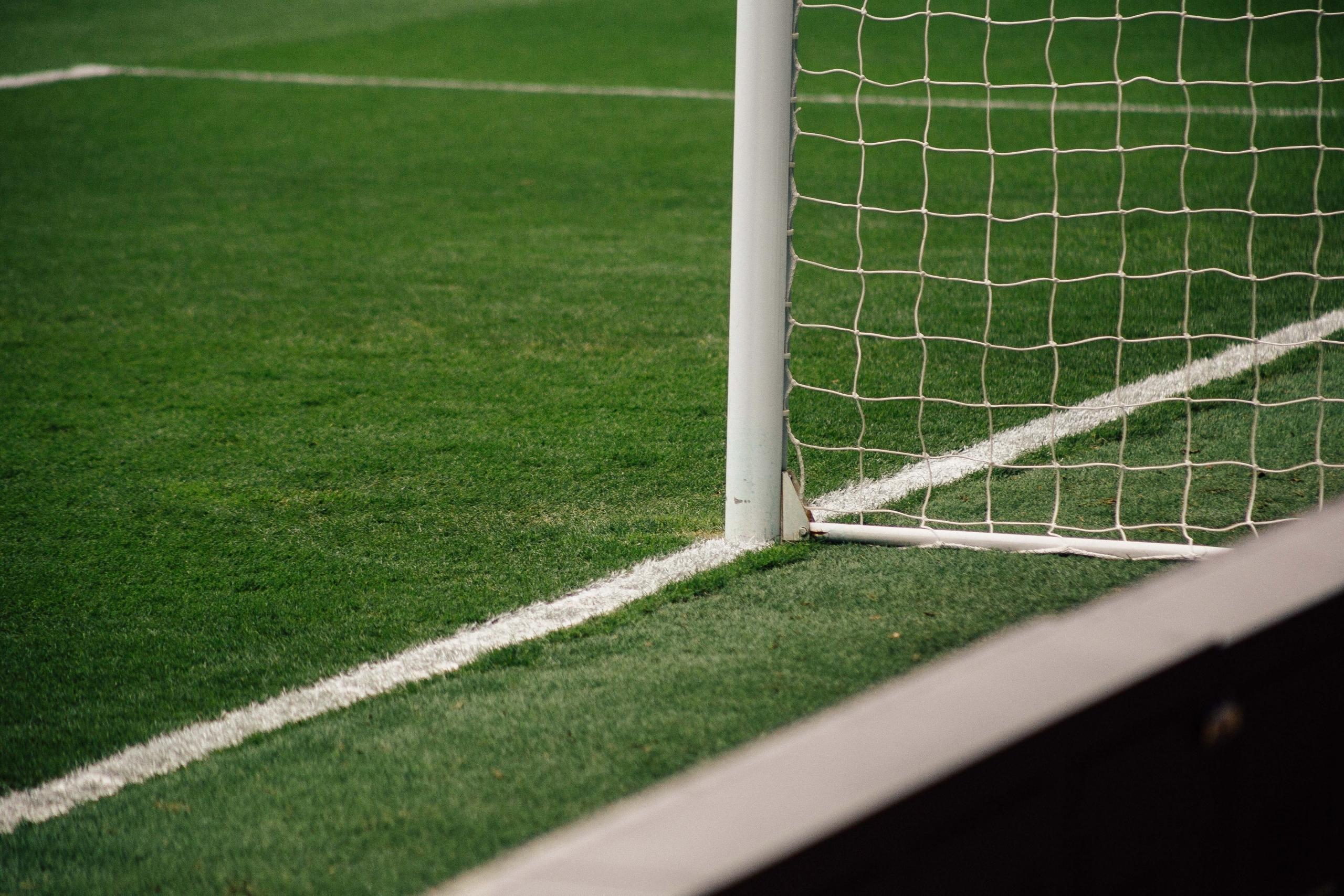 Goal op voetbalveld 