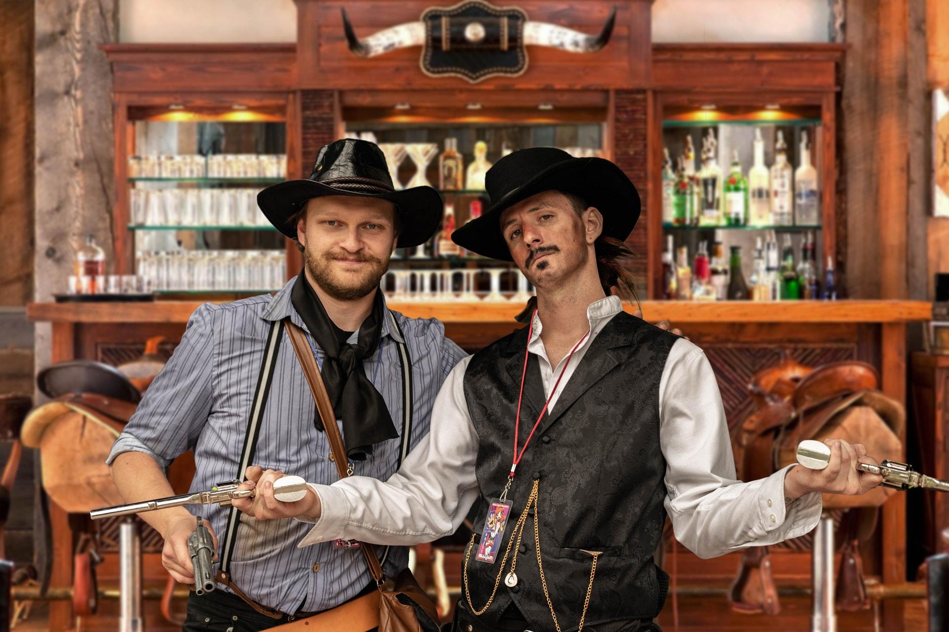 Cowboys in een cowboy bar