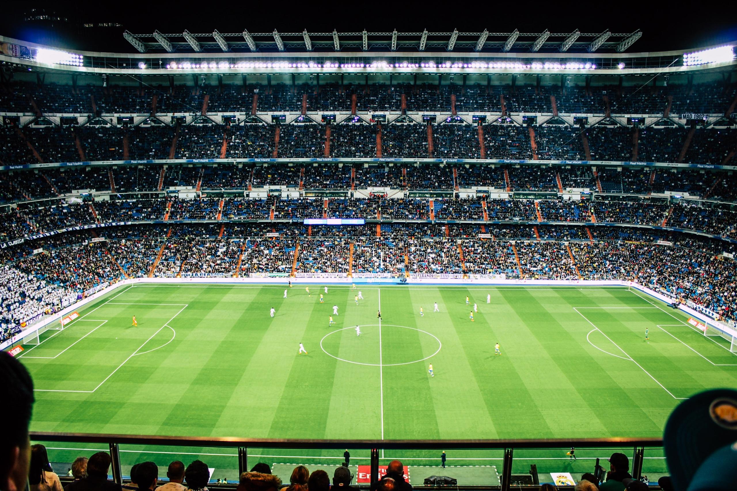 Voetballers in Santiago Bernabeu