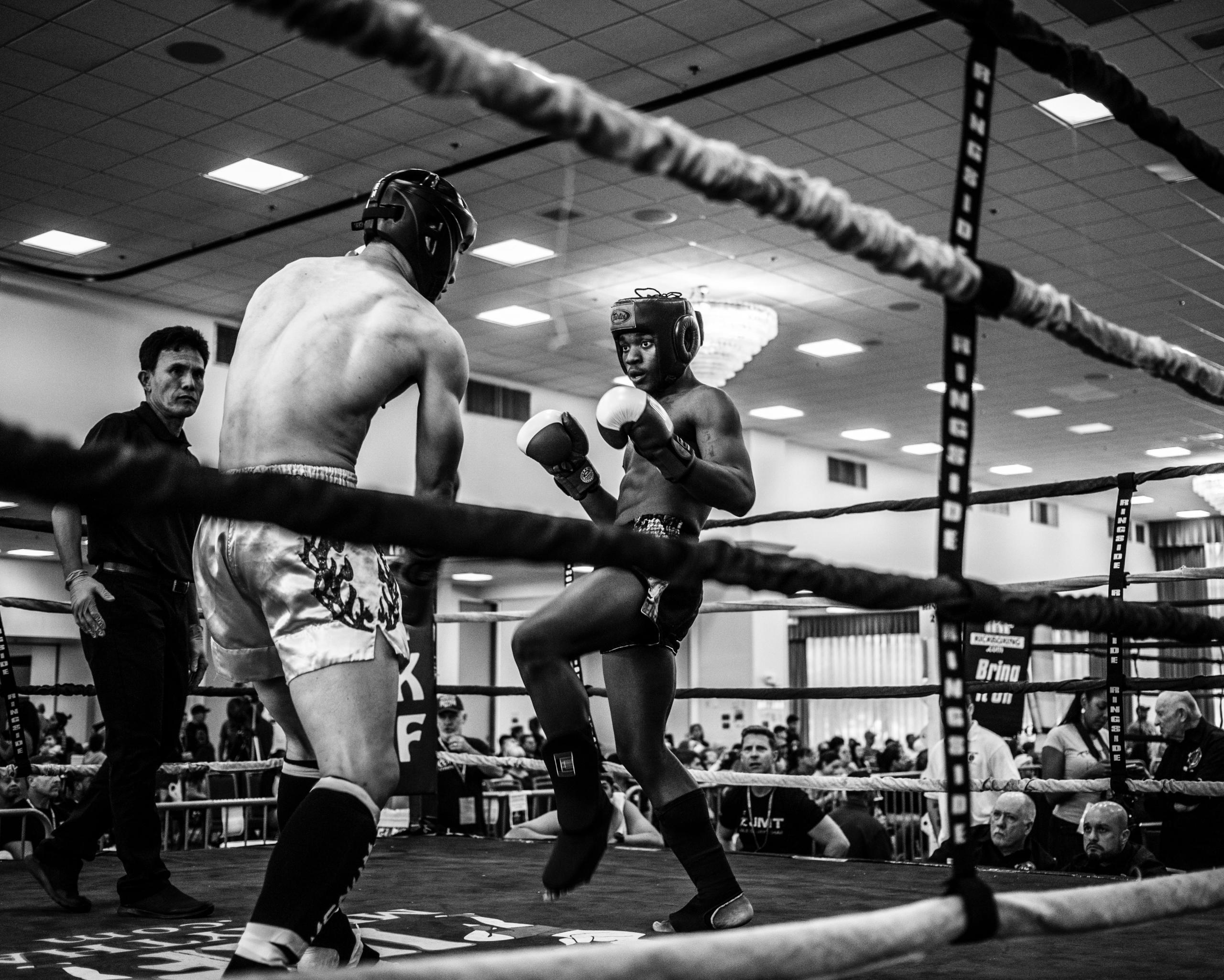 Kickboks sparring sessie