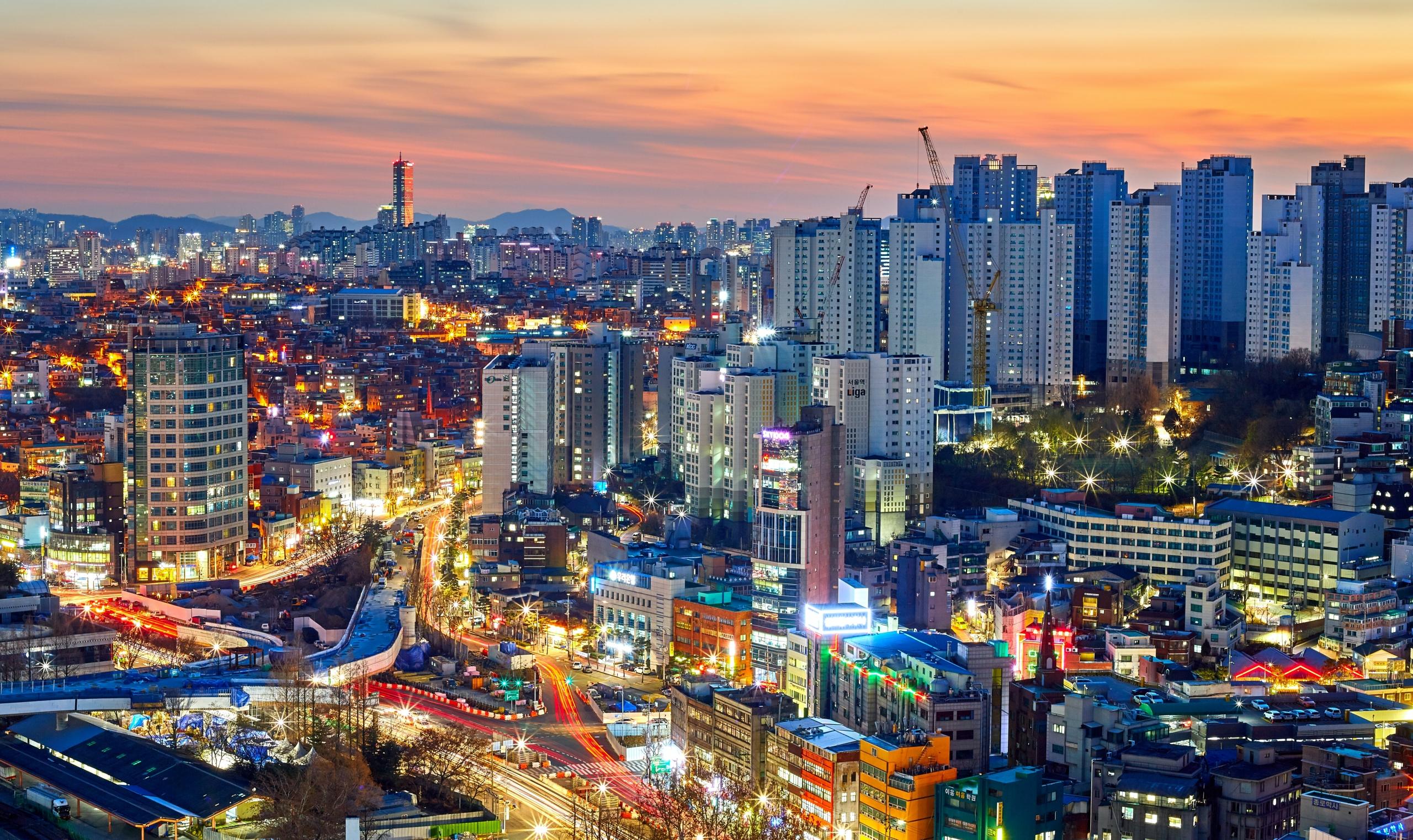 Bovenlucht beeld op Seoul