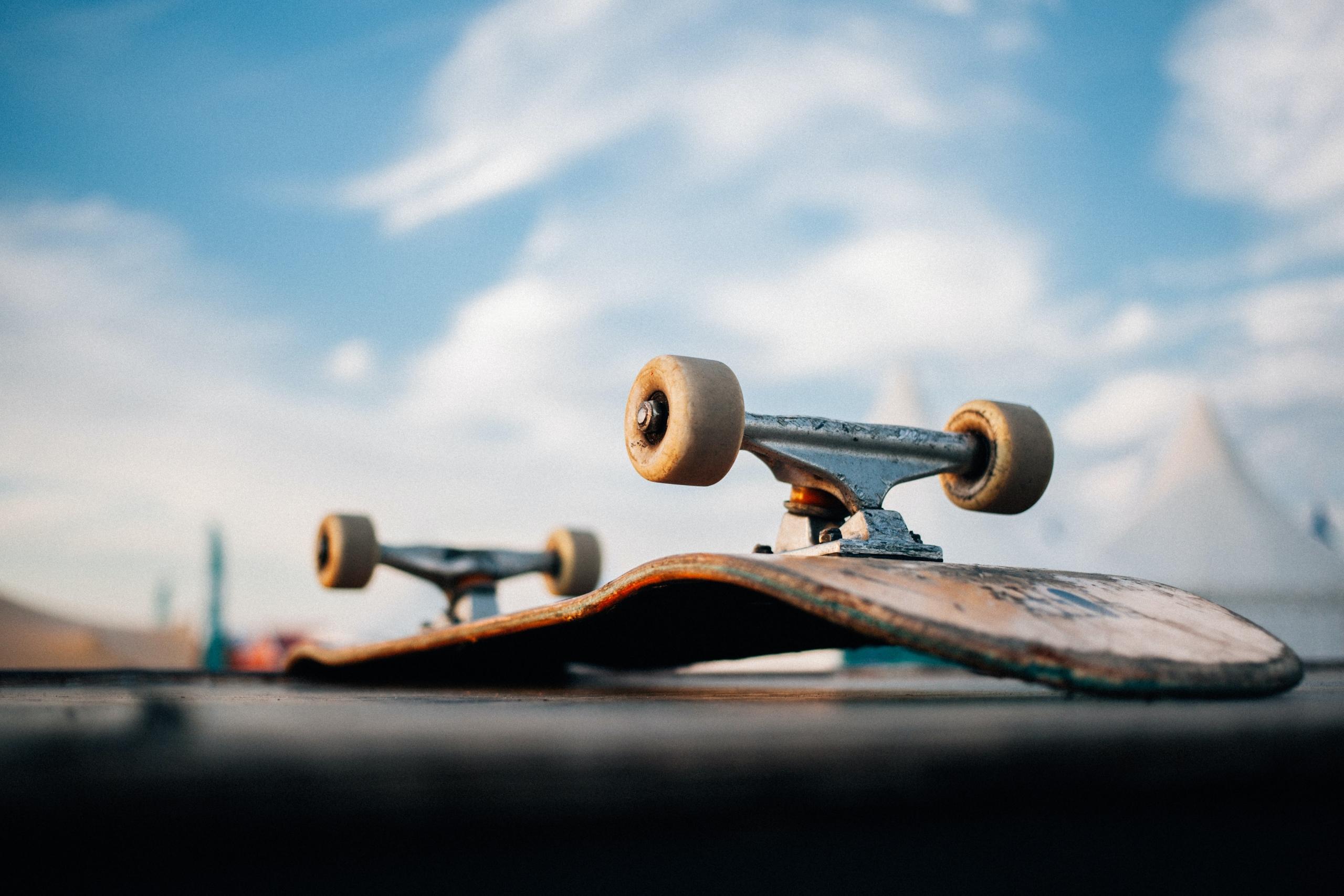 Skateboard ondersteboven