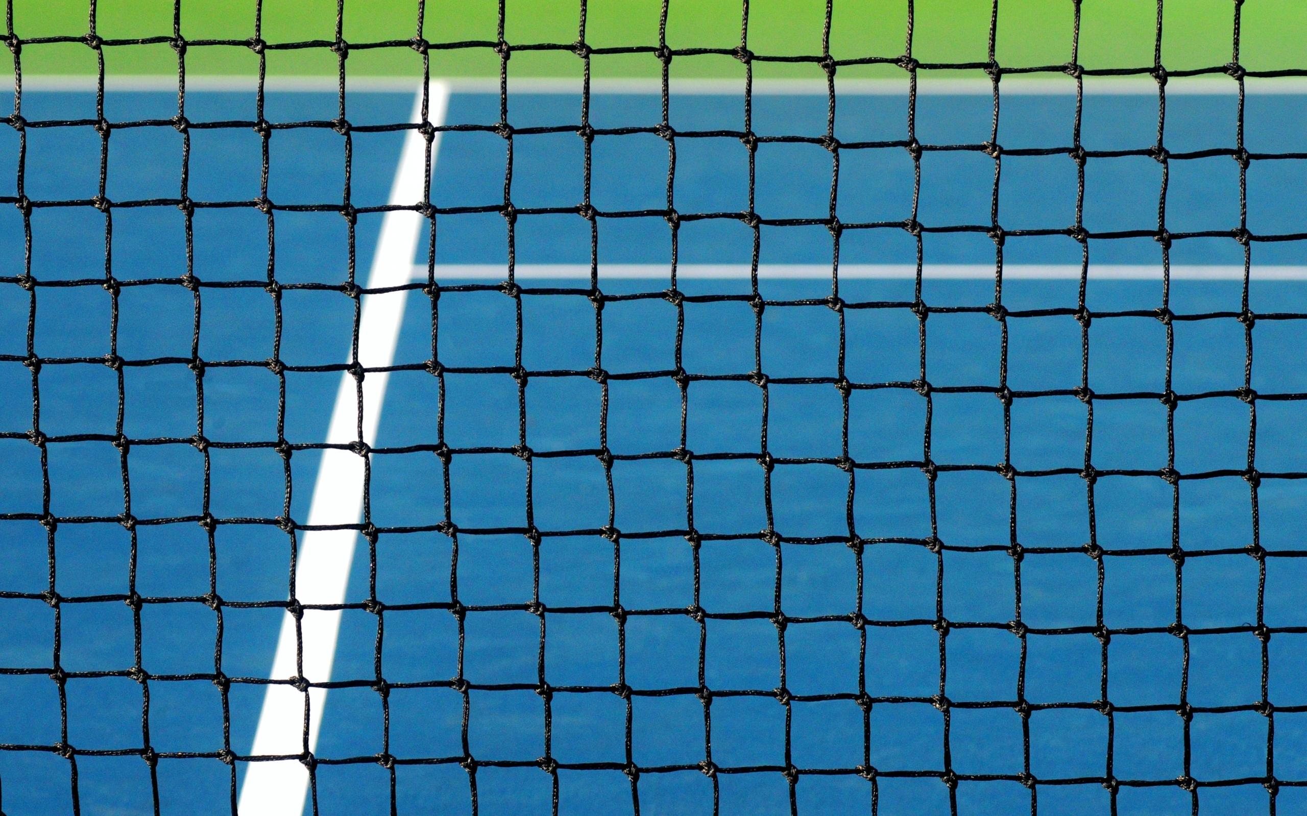 Tennis net met tennisveld
