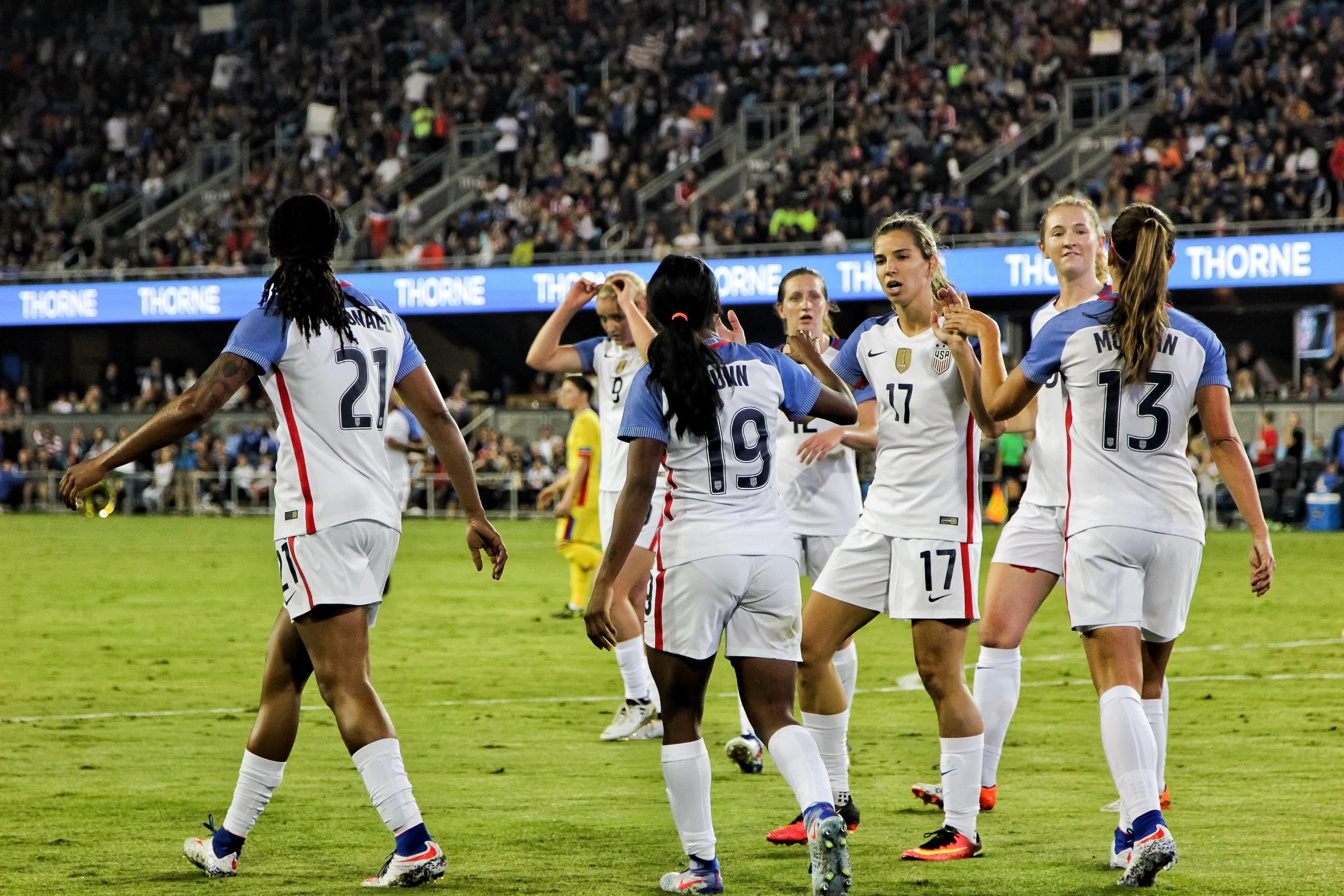 Vrouwen team in stadion