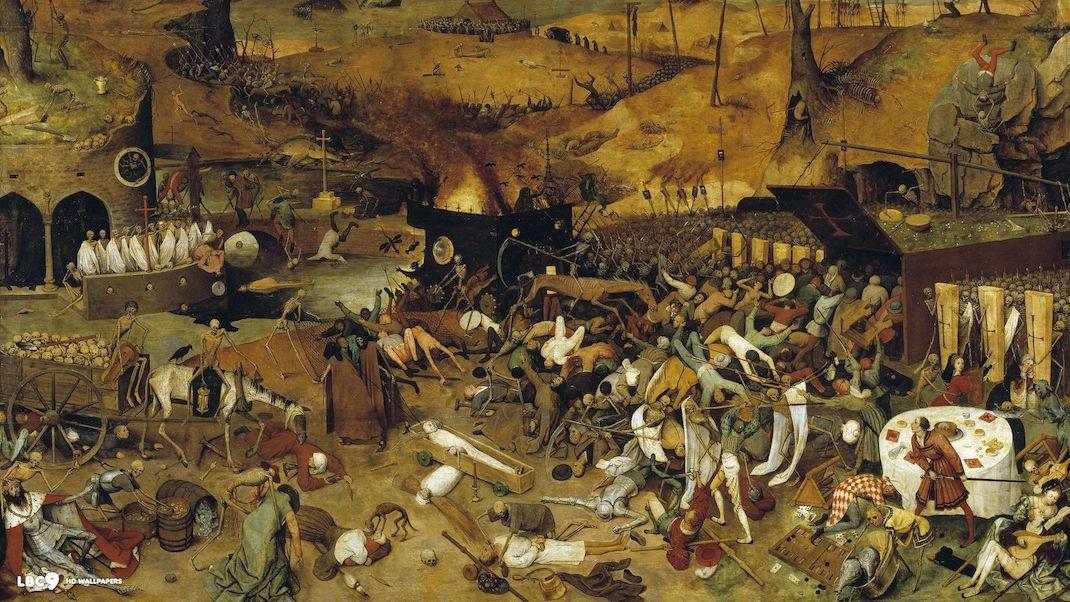 De triomf van dood geschilderd door Pieter Bruegel
