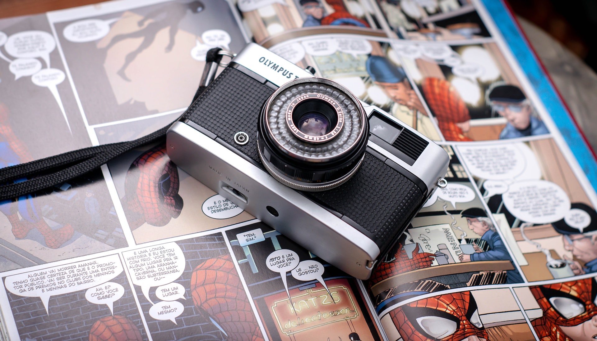 Stripboek met camera