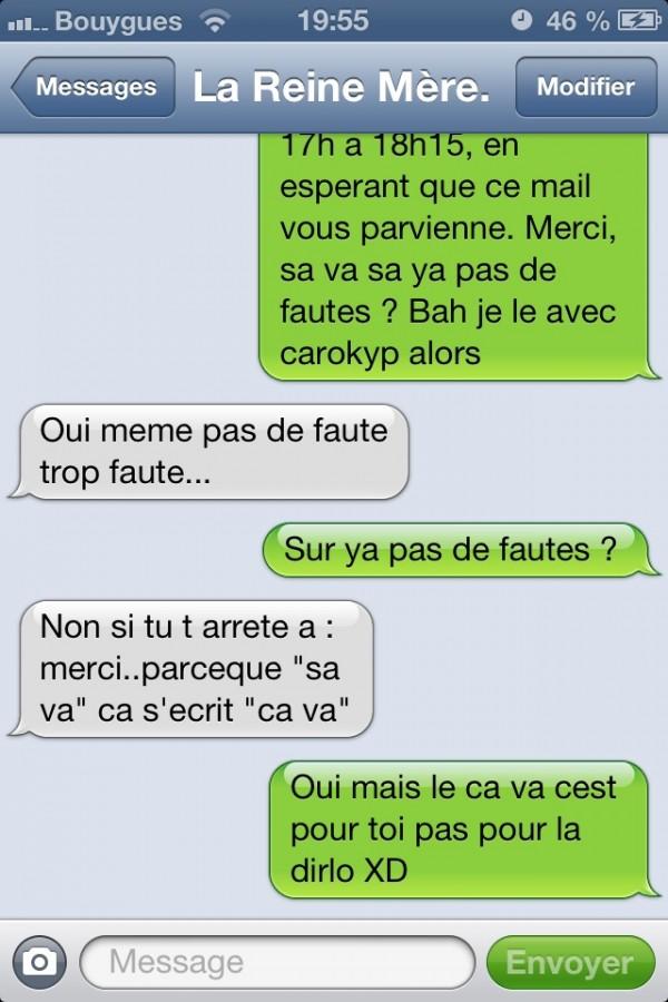 Le language sms et ses nombreuses fautes d'orthographe.