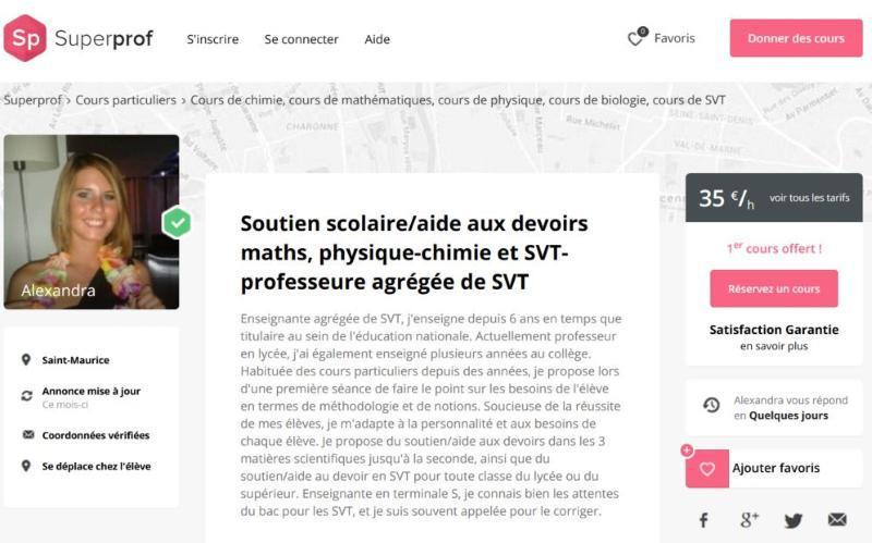 Soutien scolaire/aide aux devoirs maths, physique-chimie et SVT- professeure agrégée de SVT