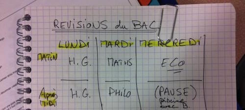 Pourquoi ne pas organiser votre travail pour être plus efficace dans vos révisions?