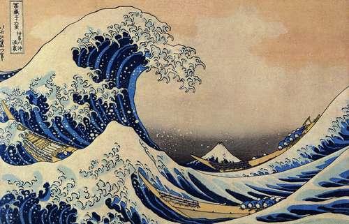 Au Museum ou chez le collectionneur, ce chef-d'œuvre a été de nombreuses fois copiés et reste un classique de la représentation d'un tsunami vivant.