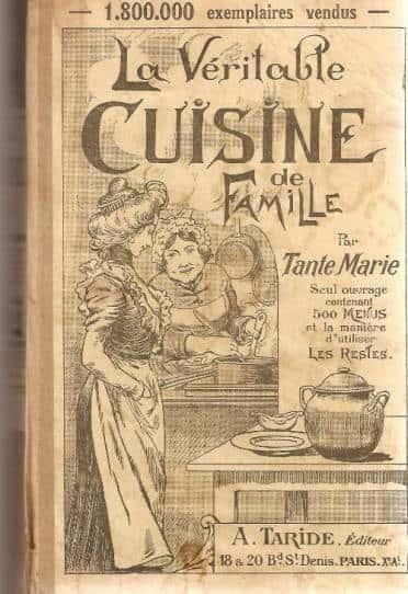 Avant les cours de cuisine, il y avait les livres de cuisine contenant des recettes de repas complet pour la famille.