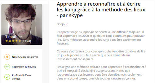 Comment fixer librement le tarif de mes leçons de langue nippone ? 