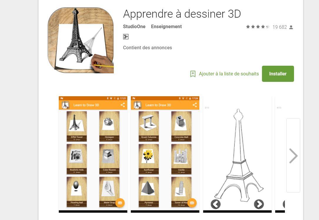 Même les enfants peuvent s'initier au dessin en trois dimensions grâce a des applis ludiques adaptées à leurs capacités.