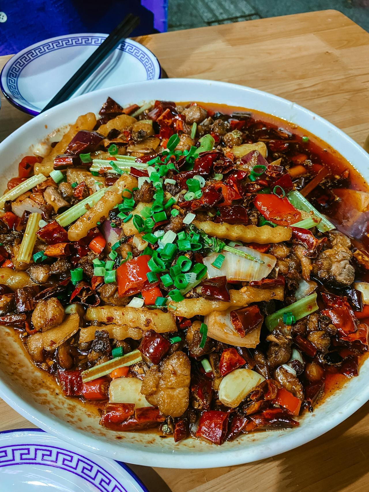 Photo d'un plat épicé du Sichuan
