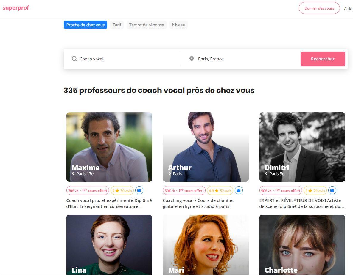 Quel est le prix de la formation vocale ?