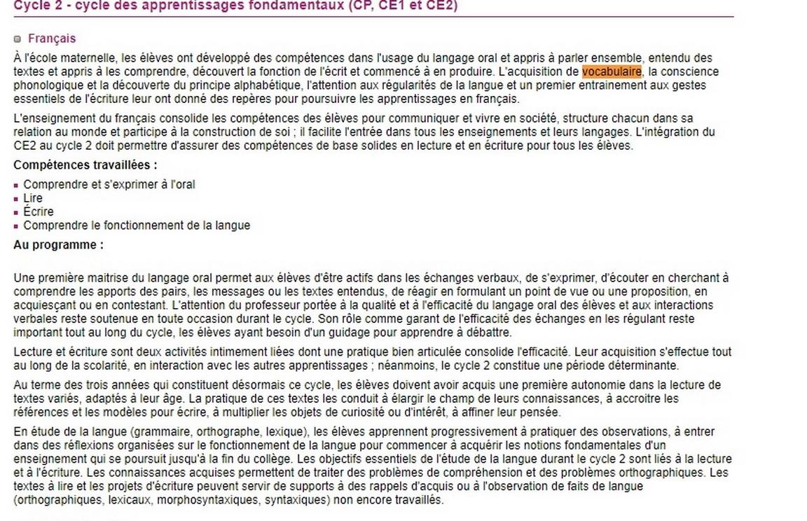 Comment donner un bon niveau lexical à tous les enfants du pays ?