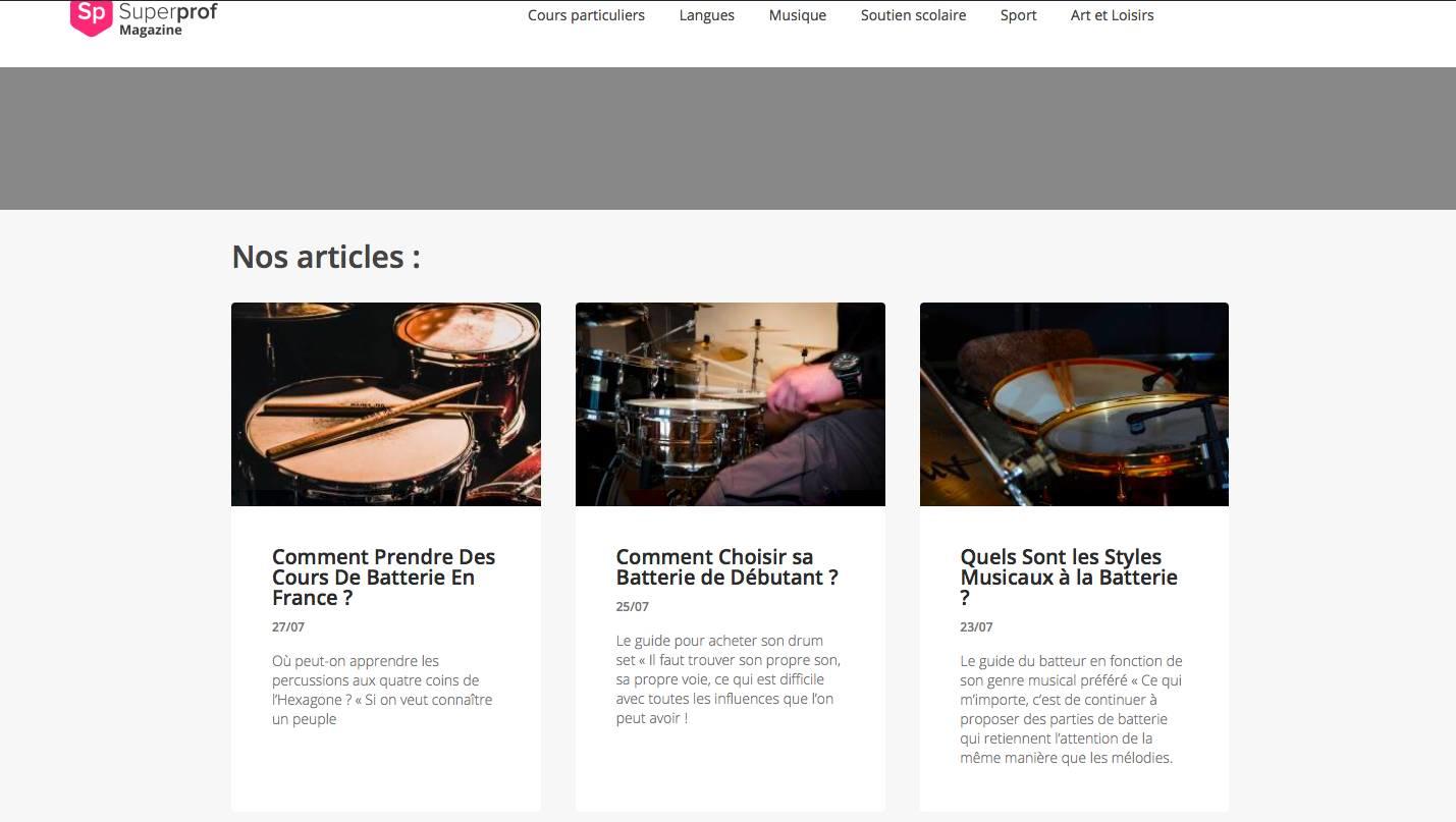 Où trouver des informations sur les percussions ?
